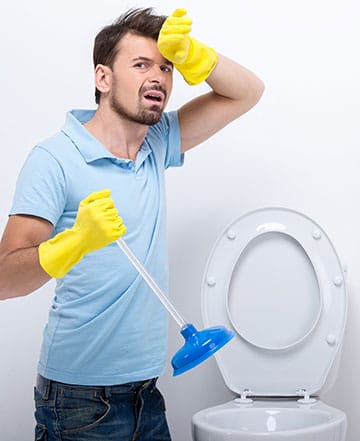 clogged toilet